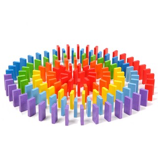 TODOLIBRO 原木彩虹骨牌 700 塊, 混色