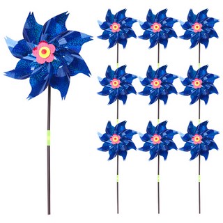 LivingDA 迷你手拿風車, 10個, 藍色