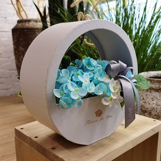 데코코마니 조화 벽장식 꽃바구니, 블루, 1개