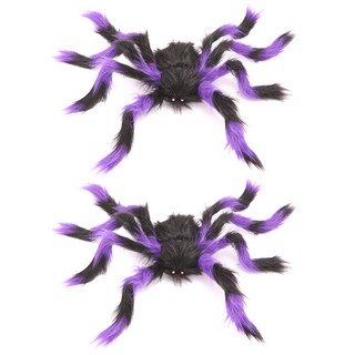 LivingDA 派對專用蜘蛛造型擺飾 2入, 紫色的