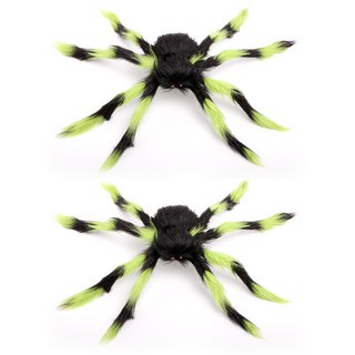 LivingDA 派對專用蜘蛛造型擺飾 2入, 綠色
