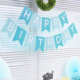 파티해 펠트 리본 생일가랜드, 블루, 1세트