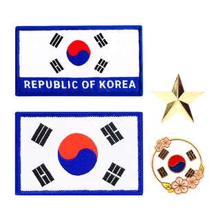 韓國軍人別針刺繡布章 4件組