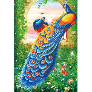 ZEZENEW A9232 鑽石畫 串珠 DIY 套組, 孔雀, 1個