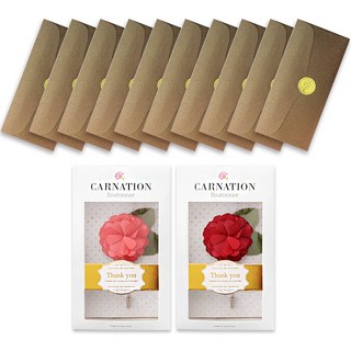 康乃馨胸花2款 + 珠光零用錢信封5款 x 2入組, 古銅色, 1套