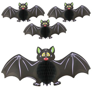 Party09 蜂巢蝙蝠裝飾 4入, 混色