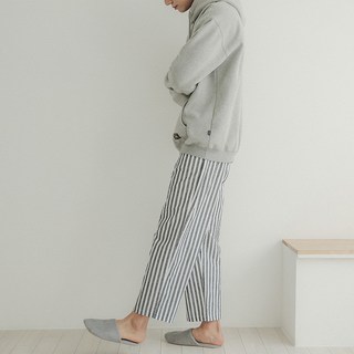 GLAM GONGGAM 中性款棉質條紋9分睡褲