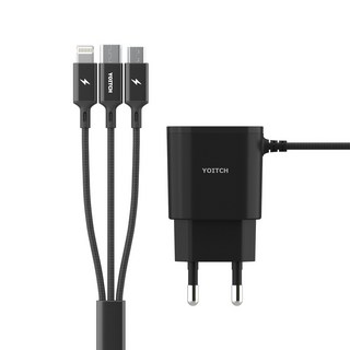 Yoichi Arcbeta 三合一多功能充電器, 黑色的, 1個
