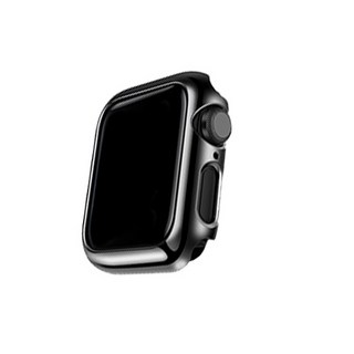 VICHELLE 金屬線條 Apple Watch Series 5 TPU 保護殼 44mm, 黑色, 1個