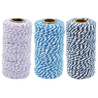 Donna&deco Rio 麻繩包裝繩3件組, 90m, 淺紫色 + 天空藍 + 深藍色, 1組
