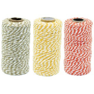 Rio 麻繩包裝繩3件組, 90m, 淺棕色 + 黃色 + 橘色, 1套