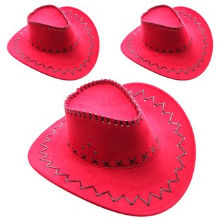 Party09 麂皮牛仔帽, 紅色, 3個