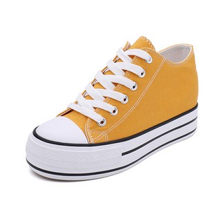 Market A 女性增高半高筒帆布鞋