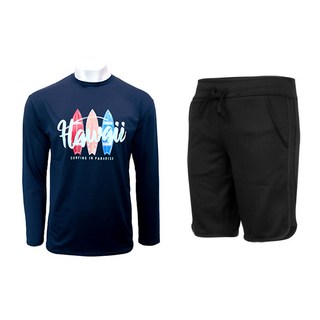 VENDIS 男士夏威夷長袖衝浪衣 C264 + 衝浪者海洋沙灘褲 M605