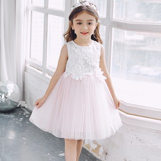 Noble Angel 女童花朵蕾絲無袖洋裝 No 284