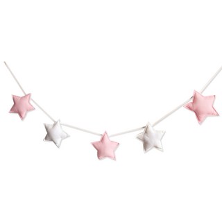 리빙다 입체 패브릭 별 가랜드 세트, 핑크, 1세트