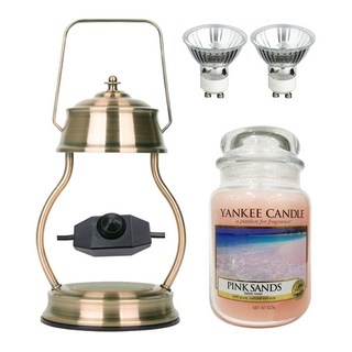 Stella 光控蠟燭加熱器 + 燈泡 2p + Yankee 蠟燭大套裝, 26 拉吉扎粉紅沙灘, 月光（燈泡 2）復古