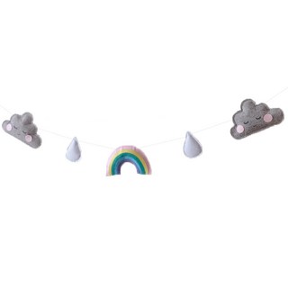 Party09 PARTYDECO 彩虹雲朵掛旗, 灰色