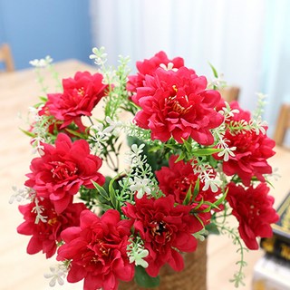 JOART 仿真掃墓用花 12支太陽雛菊 3入, 亮麗粉