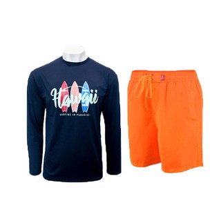 VENDIS 男士夏威夷長袖防曬衣 C264 + 沙灘褲 A105