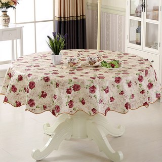 市集感性 花卉圓形PVC防水桌布, 款式6, 150cm