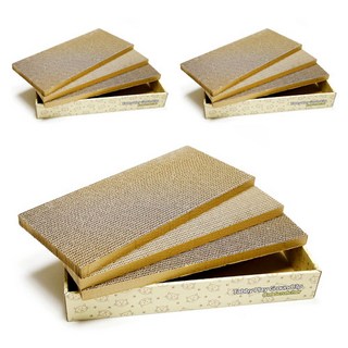 Tabby topper 啾嚕啾嚕 平板型貓抓板, 混合色, 3個