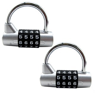 HANEE 4位圓筒密碼鎖 銀色, 2個