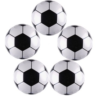 LivingDA 足球鋁箔氣球, 黑色的, 5個