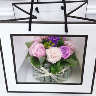 LOVELY FARM 香皂花DIY花卉零用錢蛋糕20+購物袋隨機出貨, 紫色