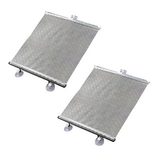 Block Mart 捲簾式車用遮陽板, 2個, 銀色