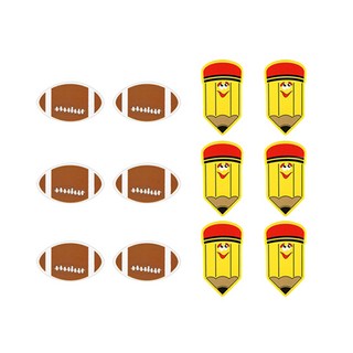 Bluemato 白板橄欖球 6入 + 短鉛筆 6入組合, 混色