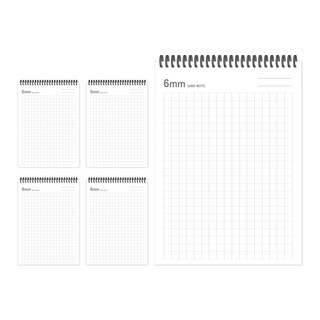 theopenhouse A5 上翻式方格筆記本 6mm 23-6140, 單一顏色, 5個