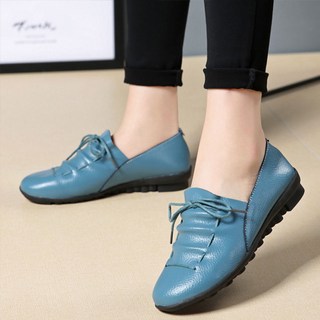 JCP 女士綁帶抓皺平底牛津鞋