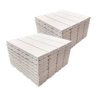 Oheim 藝術組裝式地板, 象牙白, 18個