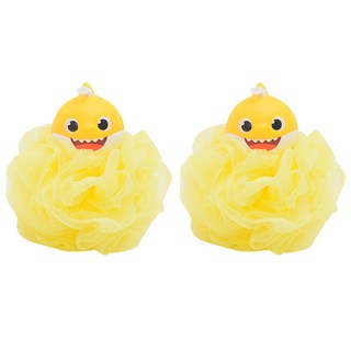 碰碰狐鯊魚寶寶造型沐浴球, 黃色, 2個
