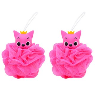 Pinkfong 碰碰狐 造型沐浴搓澡球, 粉色, 2入