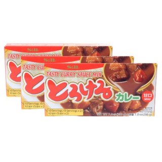 S&B 愛思必 特樂口野菜咖哩塊 甜味, 200g, 3盒
