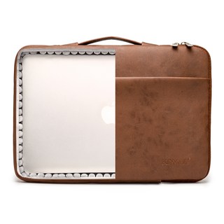 KINMAC 360 Shield 筆電包, 皮革棕