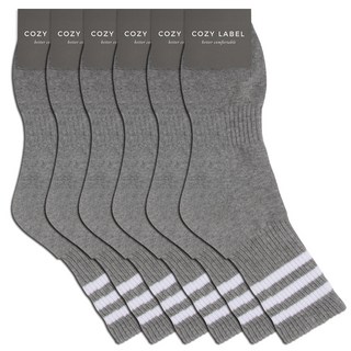 COZY LABEL 男士運動緩震線條點綴襪 6雙