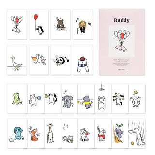 Walgadaks Buddy 24款明信片組, 綜合色, 1套