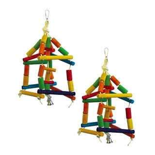 LIP Parrot 木塊叢林體操鳥玩具 00306, 混色, 2個