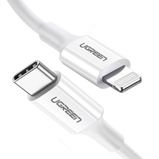 유그린 MFi C타입 to 라이트닝 PD 고속충전 케이블, 0.5m, White, 1개
