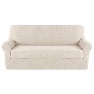 Mont-Noble 素色羅紋沙發套, 象牙白