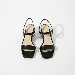 JACK&JILL 女性大尺碼簡約綁帶鬆緊涼鞋 J-0304BIG, 265, 黑色