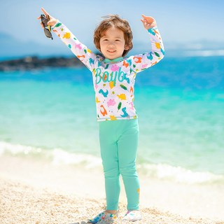 bay-b 兒童恐龍防磨衣上下裝+泳帽套組