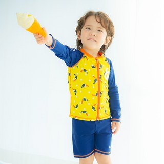 bay b 男童拉鍊式泳衣套裝+泳帽