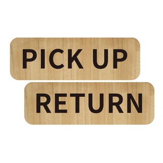 牛皮紙風格牆貼式背面泡棉貼室內裝飾指示牌, 取貨, 退貨, 2個