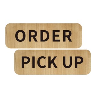 牛皮紙風格牆貼式背面泡棉貼室內裝飾指示牌, 訂購, 取貨, 2個