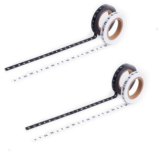 RIHOON 裝飾紙膠帶 6mm 2捲入, 黑色報價，黑色表情符號, 2套