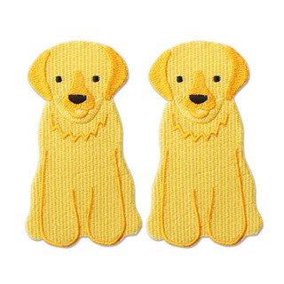 時尚風格刺繡布章, 黃金獵犬, 2個